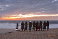 Mennonites at Beach Sunrise