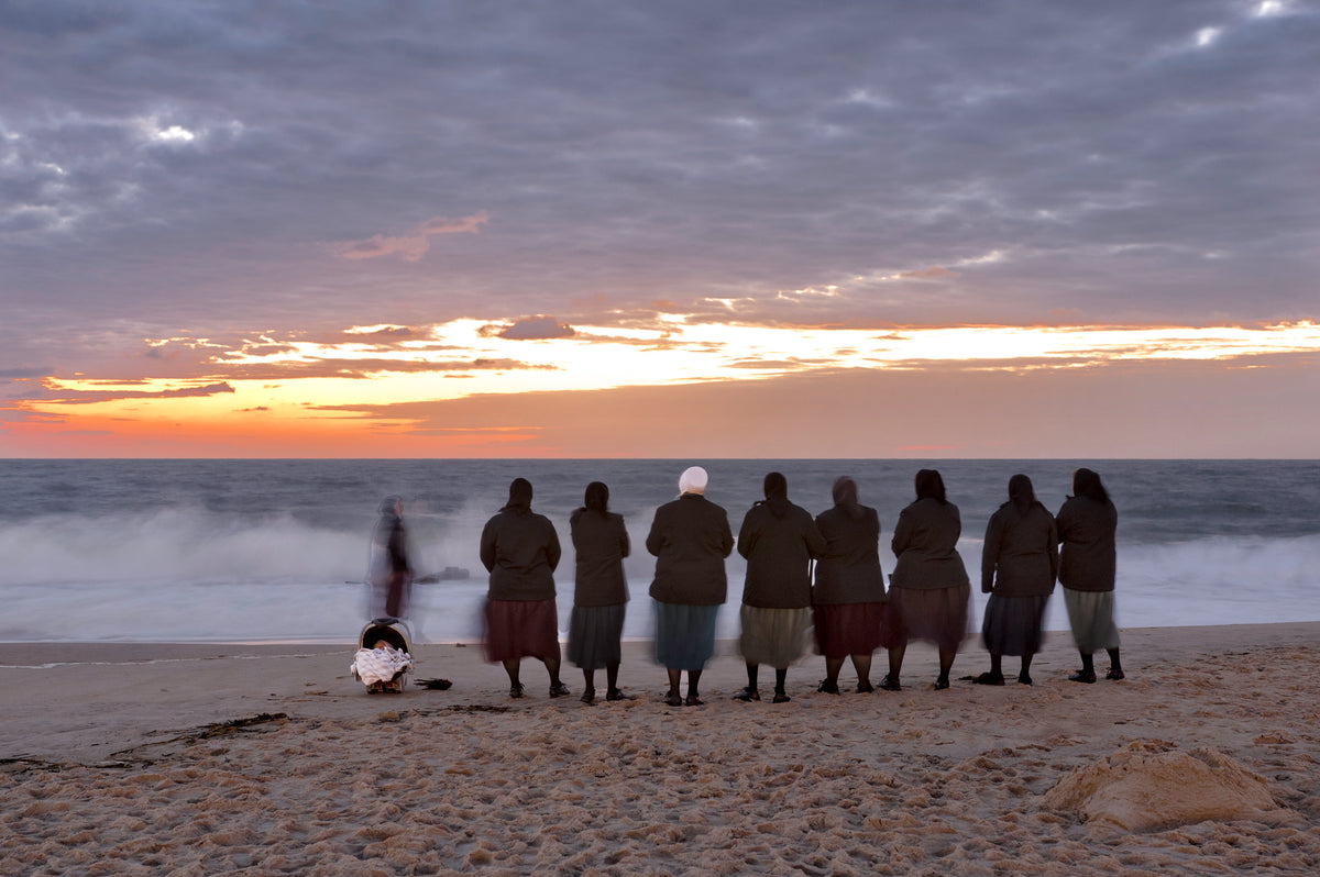 Mennonites at Beach Sunrise